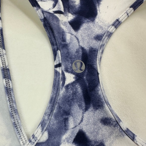 LULULEMON Racerback Tank Top Blue‎ White Abstract Print Sleeveless Athletic - Picture 12 of 14